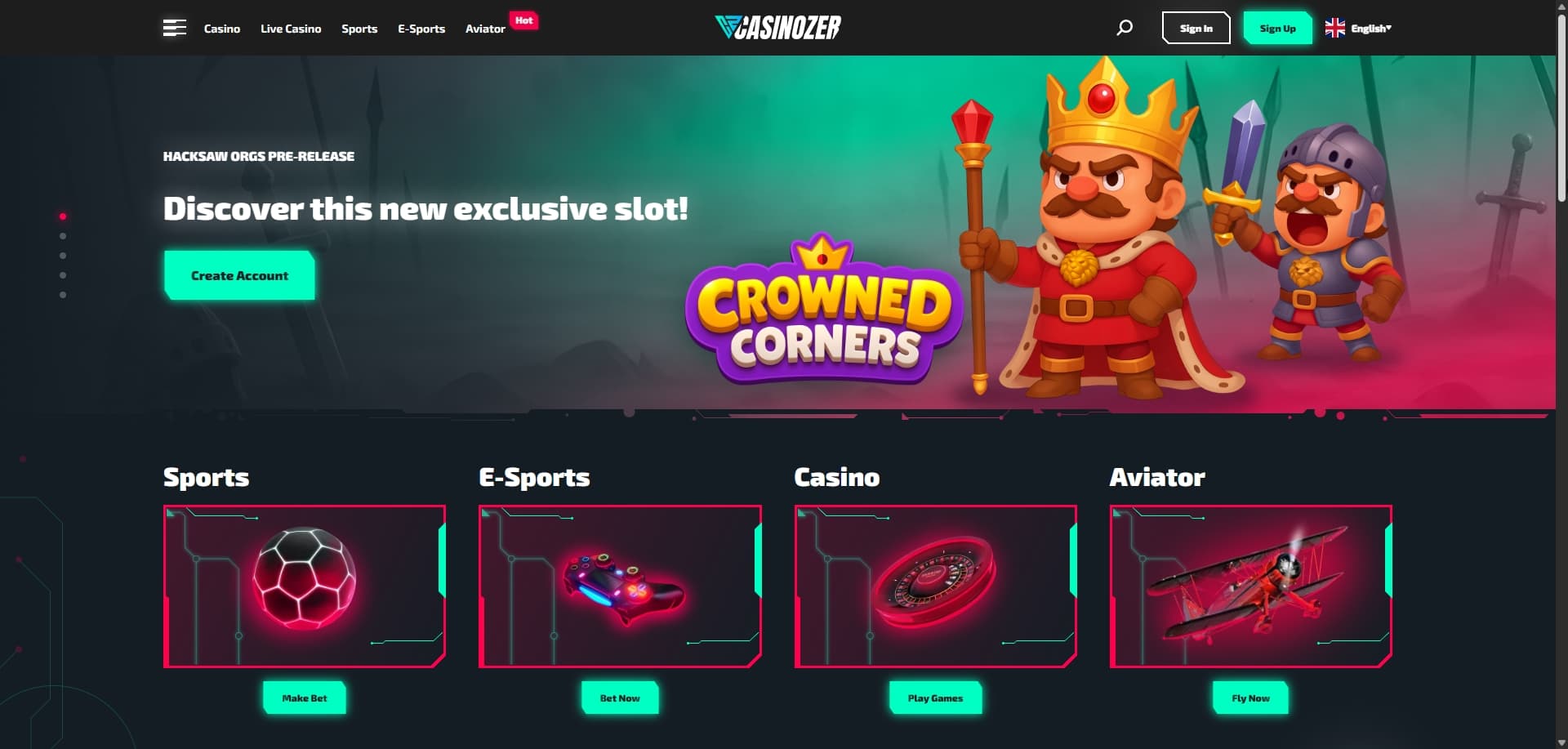 Casinozer 홈페이지