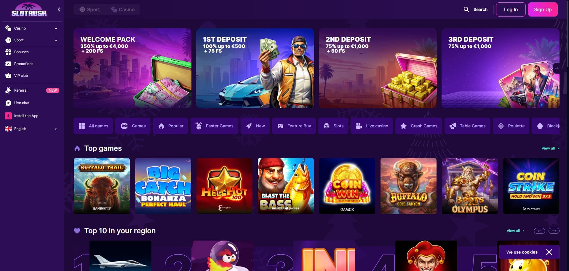 Slotrush 홈페이지